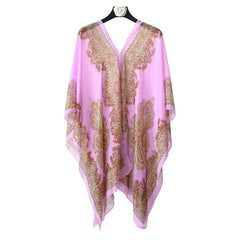 2025 Women Chiffon Beach Cover Up Kaftan Tunic Dress Bikini Swimsuit Sarong Pareo Bathing Suit Resort Wear Swimwear Loose