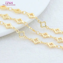 1 Meter 5.5MM 14K Gold Color Plated Brass Rhombus Chain For Jewelry Making DIY Necklace Bracelets Chain Jewelry Making Supplies